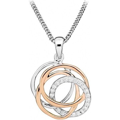 Silver Cat Štýlový bicolor náhrdelník so zirkónmi SC406
