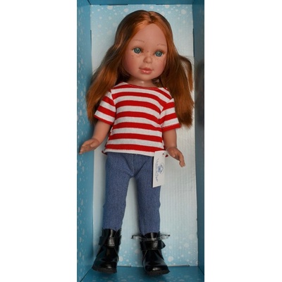 Vestida de Azul Realistická Paulina v červenobílém pruhovaném tričku Paulína 33 cm