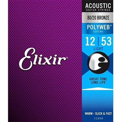 Elixir POLYWEB Light, Струни за акустична китара 12-53 (PW12-53A)