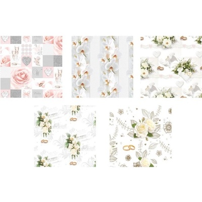 Balicí dárkový svatební papír - mix - 70 cm x 2 m – Zboží Živě