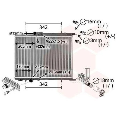 Chladič vody pro motor VAN WEZEL 40012300