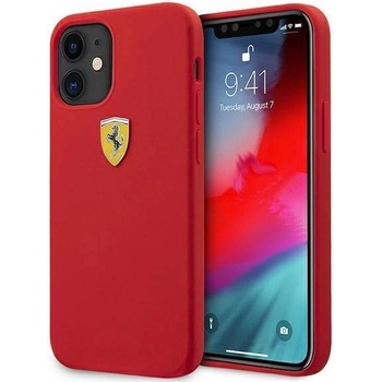 Ferrari On Track Silicone Case - силиконов (TPU) калъф за iPhone 12 mini (червен)