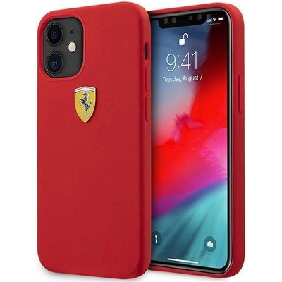Ferrari On Track Silicone Case - силиконов (TPU) калъф за iPhone 12 mini (червен)
