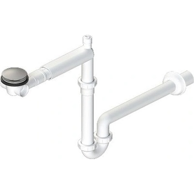 Bruckner URBINO Umývadlový sifón šetriaci miesto s Click Clack výpustou, 1"1/4, odpad 32 mm, biela 151.133.0