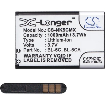 Cameron Sino Nokia 130 (2017) / 150 (2017) / 105 (2017) CAMERON SINO батерия 1000mAh LI-ION BL-5C/BR-5C/BL-5CB съвместима CS-NK5CMX (CS-NK5CMX)