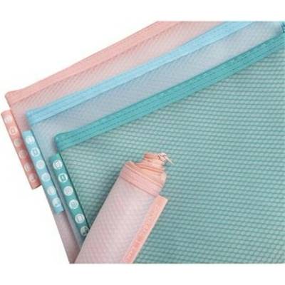 Organizačné vrecko so zipsom, sieťované, A5, EXACOMPTA "Chromaline Pastel", rôzne farby