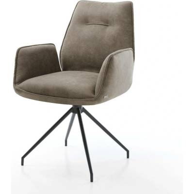 Delife Zoa-Flex mikrovlákno taupe vintage křížová podnož zúžená černá taštičkové pružiny