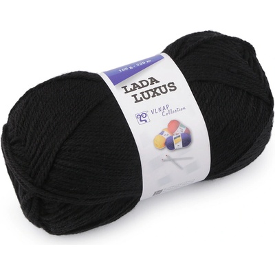 Pletací příze Lada Luxus 100 g Varianta: 7 (59005) černá, Balení: 1 ks