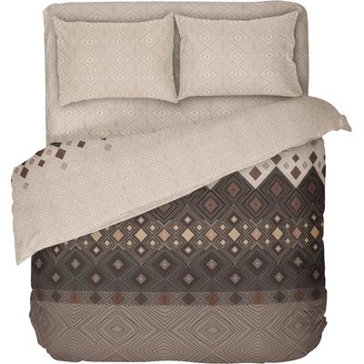 Dilios Двоен спален комплект КАФЕ с един плик 100% памук