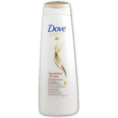 Dove Hair Therapy Nourishing Oil Care šampón na vlasy pre suché poškodené vlasy a tiež na uhladenie kučeravých nepoddajných vlasov 250 ml