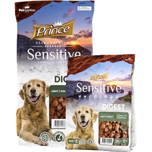 Petnutrition Гранули за чувствителни кучета с храносмилателни проблеми prince sensitive digest 4kg - за средни и едри породи