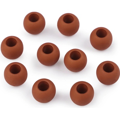 Plastové korálky matné s veľkým prievlakom/plavkové 10x12 mm Farba: 15 (39) béžová tmavá