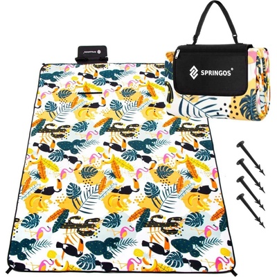 SPRINGOS Pikniková deka 200x150 cm tropický vzor PM042