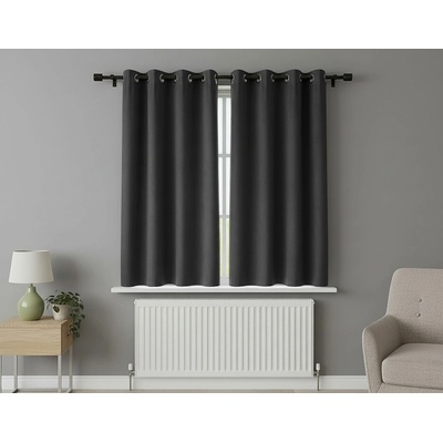 Zatemňovací krátký závěs s kroužky "BLACKOUT" NEW VITORIA 135x160 cm grafitová (cena za 1 kus) Mybesthome – Zboží Dáma