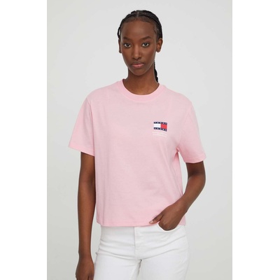 Tommy Jeans Памучна тениска Tommy Jeans в розово (DW0DW17365)