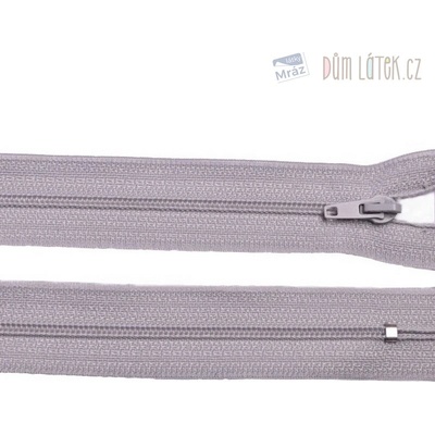 Zips špirálový 3 mm nedeliteľný 12 cm svetlo šedá
