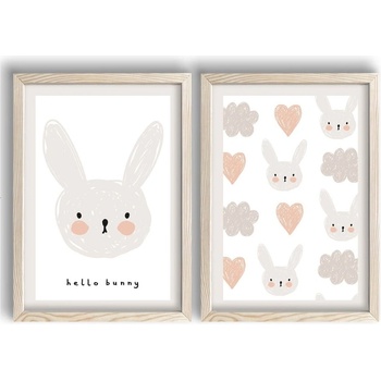 Wallity Детски картини в комплект от 2 броя 38x53 cm Hello Bunny - Wallity (615LBY1222)