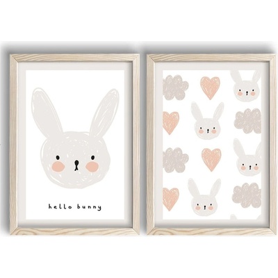 Wallity Детски картини в комплект от 2 броя 38x53 cm Hello Bunny - Wallity (615LBY1222)