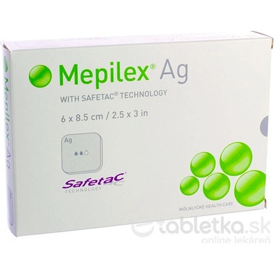 Mepilex Ag 6 x 8,5 cm krytie 5 ks