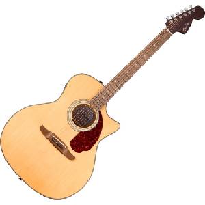 Fender California Deluxe Newporter CE WN Natural Електро-акустична китара Дреднаут