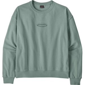 Patagonia Дамски пуловер Patagonia Women's 95 Oval Logo Daily Crew Jumper - Cover Green - размер XS (117-3592-0411)