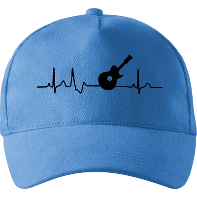 EKG akustická gitara so zahnutým šiltom a látkovou sponou Svetlomodrá