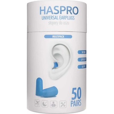 Haspro Štuple do uší Tube50 modré 50 párov
