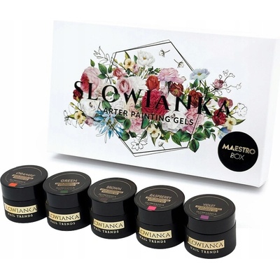Sada gelů na zdobení nehtů Słowianka Arter Painting Gels Maestro Box 5x50g