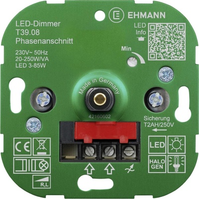 Ehmann 3900x0800 stmívač pod omítku Vhodné pro svítidlo: LED žárovka, energeticky úsporná žárovka, halogenová žárovka, ž