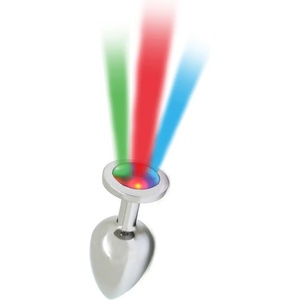 Rimba Pisa Butt Plug with LED Lights Silver
