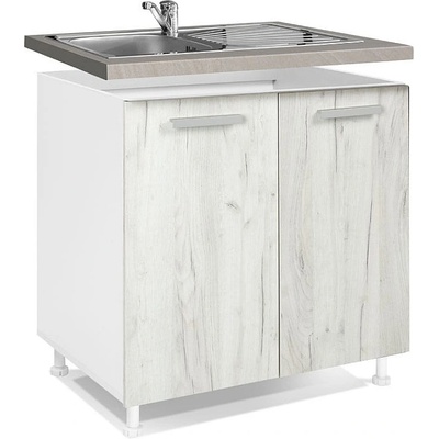 Matis Кухненски шкаф долен за мивка in d80 s снежен дъб