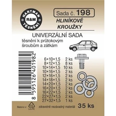 HARTMAN těsnění univerzální, hliníkové kroužky 35ks sada č. 198 – Hledejceny.cz