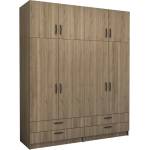 TopMebel Четирикрилен гардероб Victoria TopMebel с шкаф в цвят орех 200x60x240cm - topmebel - 1 132,80 лв
