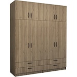 TopMebel Четирикрилен гардероб Victoria TopMebel с шкаф в цвят орех 200x60x240cm - topmebel - 1 132,80 лв