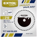 EXTOL CRAFT Kotouč pilový s SK plátky, 210x1,4x30mm, 60T, šířka SK plátku 2,7mm