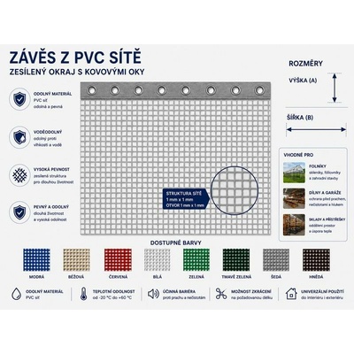 Závěs - PVC síť 250g/m2
