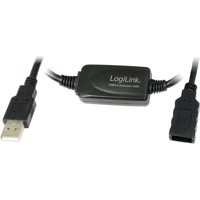 LogiLink Удължителен кабел LogiLink USB 2.0, черен, 10 м