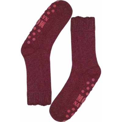 Alpaka vlnené ponožky s protišmykom vínová