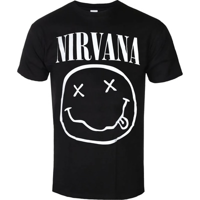 ROCK OFF Мъжка тениска Nirvana - White Happy Face - ROCK OFF - NIRVTS03MB