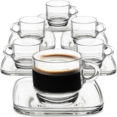 Orion sklenených hrnčekov s podšálkou Cozy 6 91 ml