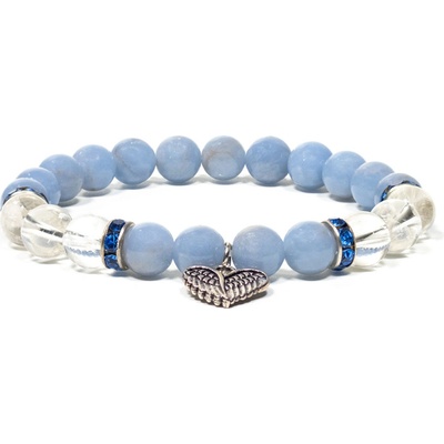 Milujeme Kameny angelit + křišťál a přívěsek andělských křídel kulička NK18