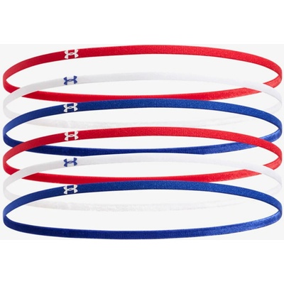 Dámská čelenka na běhání Under Armour Mini Elastic 6PK - red/white