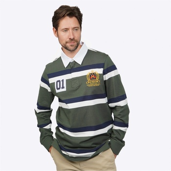 Howick Риза с дълъг ръкав Howick Howick Long Sleeve Rugby Shirt - Green Stripe