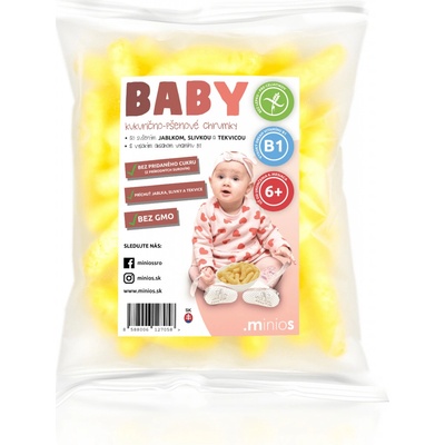 MINIOS Baby kukurično pšenové chrumky 60 g