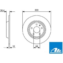 300x12mm Brzdové kotúče zadné 2ks ATE 24.0112-0178.1