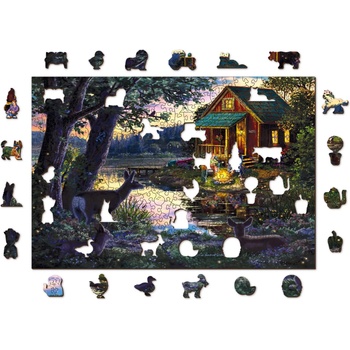 Image 1 of Wooden City - Puzzle Evening at the Lakehouse 505 - 500 piese
