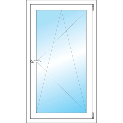 OKNA HNED Plastové okno 68x119 cm (680x1190 mm) bílé otevíravé a sklopné pravé