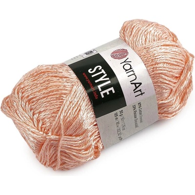 Bavlněná pletací příze Style s viskozovým vláknem 50 g Varianta: 6 (658) broskvová, Balení: 1 ks 61631/160039/286292