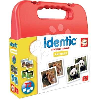 Identic Memo Game Pexeso v kufríku Animals Educa pamäťová hra 72 kariet