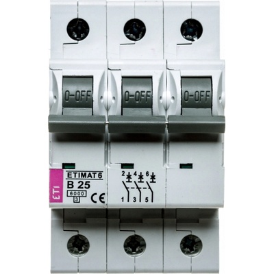 Jistič 3P B 25A 6kA AC ETIMAT 6 002115518 ETI Polam